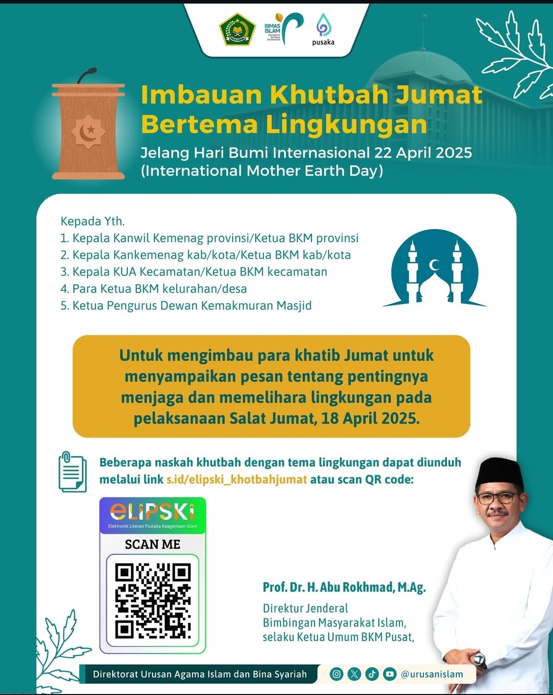 Himbauan Khutbah Jum'at bertema lingkungan